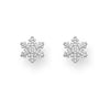 Sterling Silver & CZ Encrusted Snowflake Stud Earrings