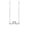 Sterling Silver & CZ Heart Line Pendant Necklace - White