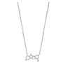 Sterling Silver & CZ Molecule Pendant Necklace - White