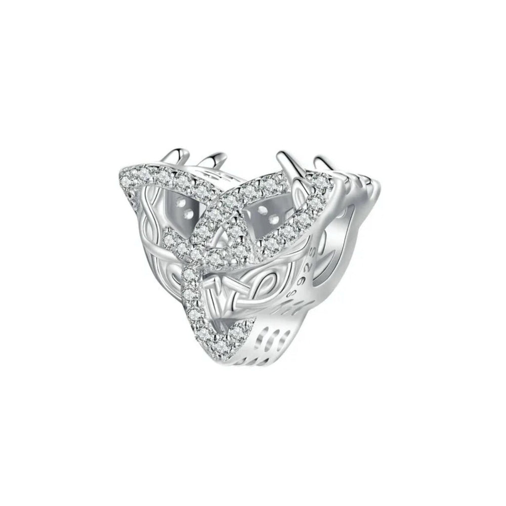 Sterling Silver & CZ Pave Celtic Knotted Charm