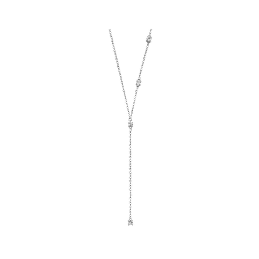 Sterling Silver & Cubic Zirconia Asymmetrical Lariat Necklace - White