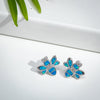 Sterling Silver & Cubic Zirconia Bee Stud Earrings with Blue Lab-Created Opal