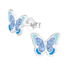 Sterling Silver & Cubic Zirconia Blue Butterfly Stud Earrings