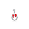 Sterling Silver & Cubic Zirconia Bow & Wreath Charm