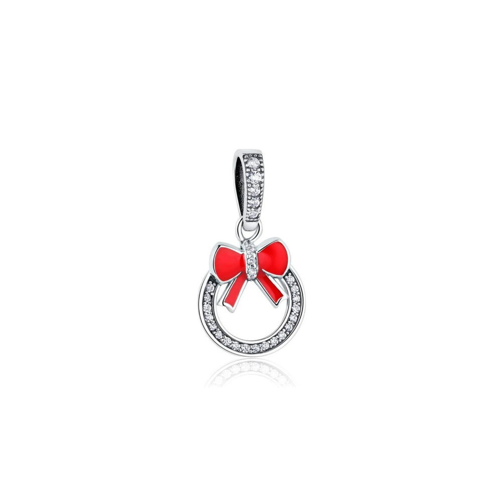 Sterling Silver & Cubic Zirconia Bow & Wreath Charm