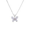 Sterling Silver & Cubic Zirconia Butterfly Pendant Necklace - White