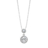 Sterling Silver & Cubic Zirconia Double Pendant Necklace - White