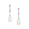 Sterling Silver & Cubic Zirconia Drop Earrings with Moonstone