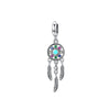 Sterling Silver & Cubic Zirconia Flower Feather Charm