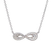 Sterling Silver & Cubic Zirconia Infinity Pendant Necklace - White