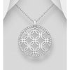 Sterling Silver & Cubic Zirconia Round Pendant Necklace - White