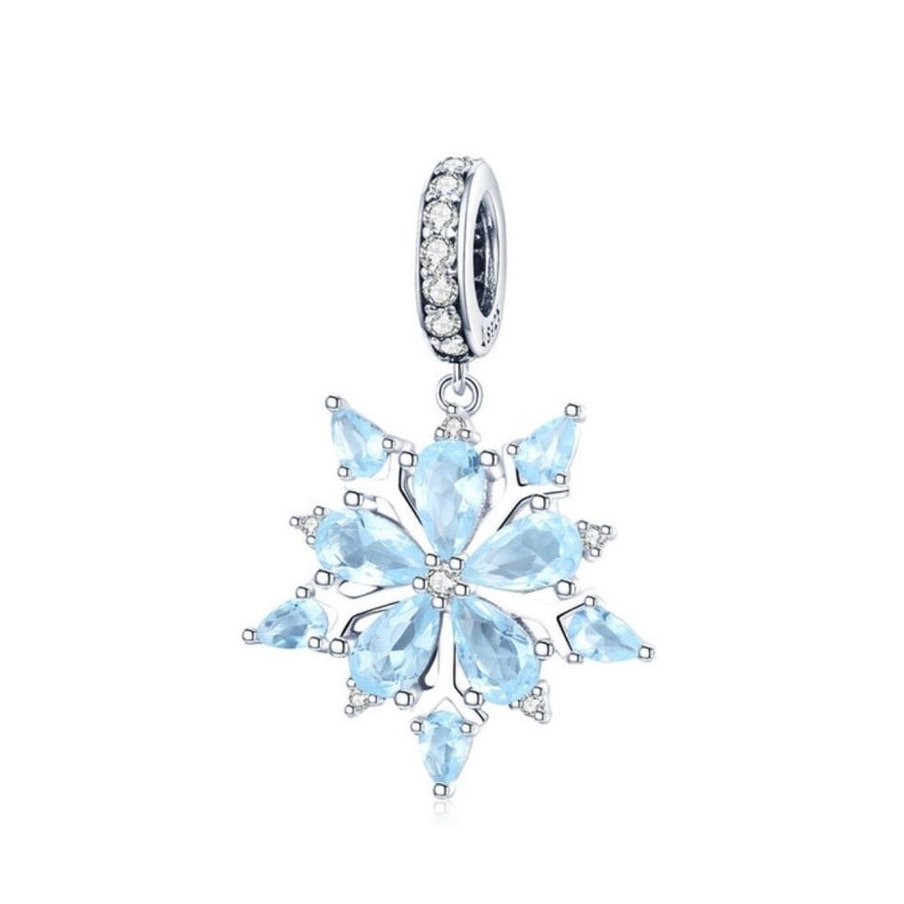 Sterling Silver & Cubic Zirconia Snowflake Pava Charm