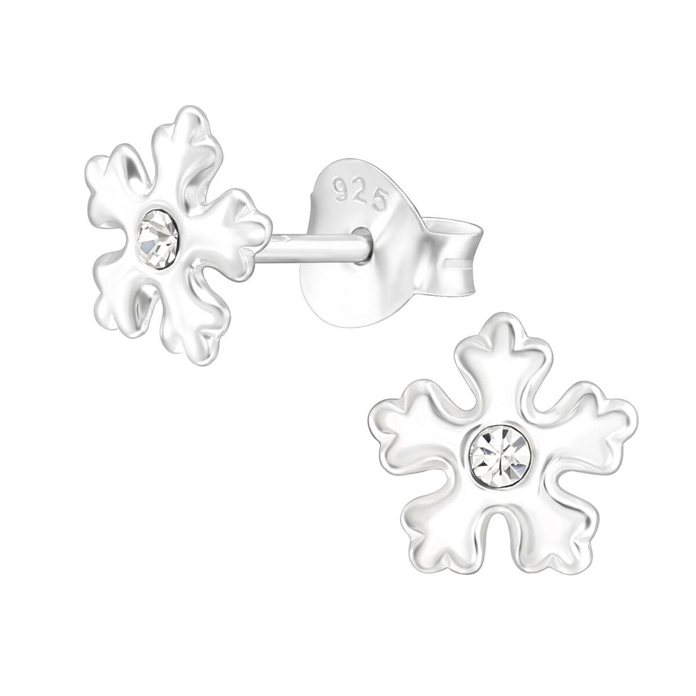 Sterling Silver & Cubic Zirconia Snowflake Stud Earrings