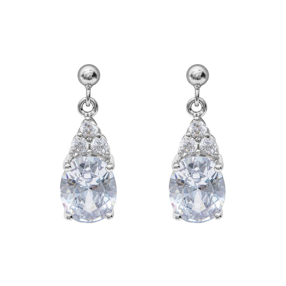 Sterling Silver & Cubic Zirconia Teardrop Earrings