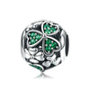 Sterling Silver & Green CZ Clover Bracelet Charm