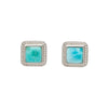 Sterling Silver & Larimar Square Stud Earrings