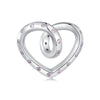 Sterling Silver & Pale Pink CZ Open Twisted Heart Bracelet Charm