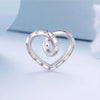 Sterling Silver & Pale Pink CZ Open Twisted Heart Bracelet Charm