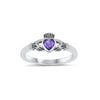 Sterling Silver and Cubic Zirconia Claddagh Ring