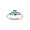 Sterling Silver and Cubic Zirconia Claddagh Ring