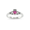 Sterling Silver and Cubic Zirconia Claddagh Ring