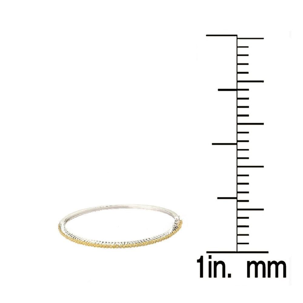 Sterling Silver with 0.50 CTTW Natural Yellow Diamond Bangle Bracelet