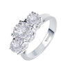 Sterling Silver with 1.90 CTTW Moissanite Three-Stone Ring