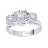 Sterling Silver with 1.90 CTTW Moissanite Three-Stone Ring