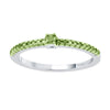 Sterling Silver with Natural Green Diamond Stackable Band Ring