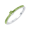 Sterling Silver with Natural Green Diamond Stackable Band Ring