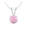 Sterling Silver with Natural Pink Opal Solitaire Pendant