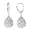 Sterling Silver with Natural White Diamond Dangle Earrings