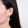 Sterling Silver with Natural White Diamond Dangle Earrings