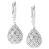 Sterling Silver with Natural White Diamond Dangle Earrings