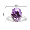 Sterling Silver with Oval Shape 2.20cttw Natural Amethyst Solitaire Ring