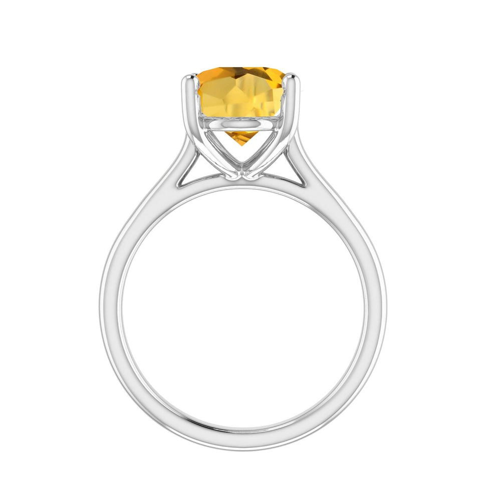 Sterling Silver with Oval Shape 2.20cttw Natural Citrine Solitaire Ring