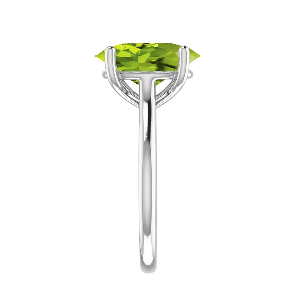 Sterling Silver with Oval Shape 2.60cttw Natural Peridot Solitaire Ring