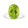 Sterling Silver with Oval Shape 2.60cttw Natural Peridot Solitaire Ring