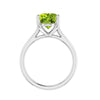 Sterling Silver with Oval Shape 2.60cttw Natural Peridot Solitaire Ring