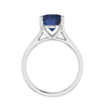 Sterling Silver with Oval Shape 3.0cttw Blue Sapphire Solitaire Ring