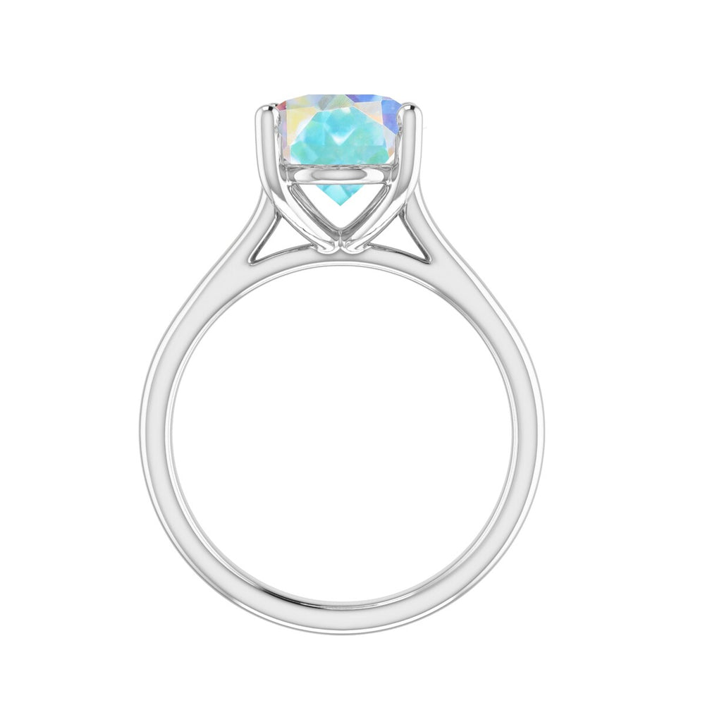 Sterling Silver with Oval Shape 3.35cttw Mercury Opal Topaz Solitaire Ring