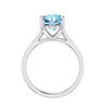 Sterling Silver with Oval Shape 3.35cttw Natural Sky Blue Topaz Solitaire Ring