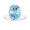 Sterling Silver with Oval Shape 3.35cttw Natural Sky Blue Topaz Solitaire Ring