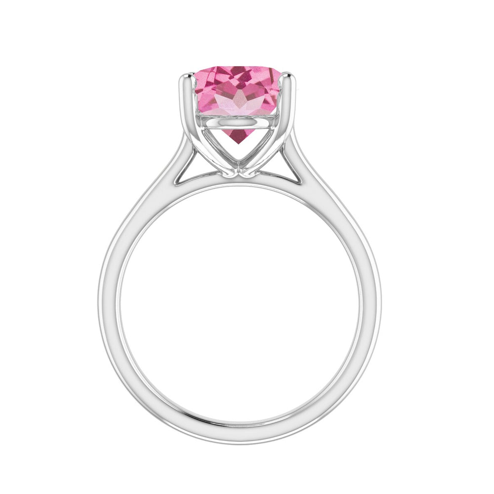 Sterling Silver with Oval Shape 3.35cttw Pink Topaz Solitaire Ring