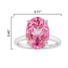 Sterling Silver with Oval Shape 3.35cttw Pink Topaz Solitaire Ring