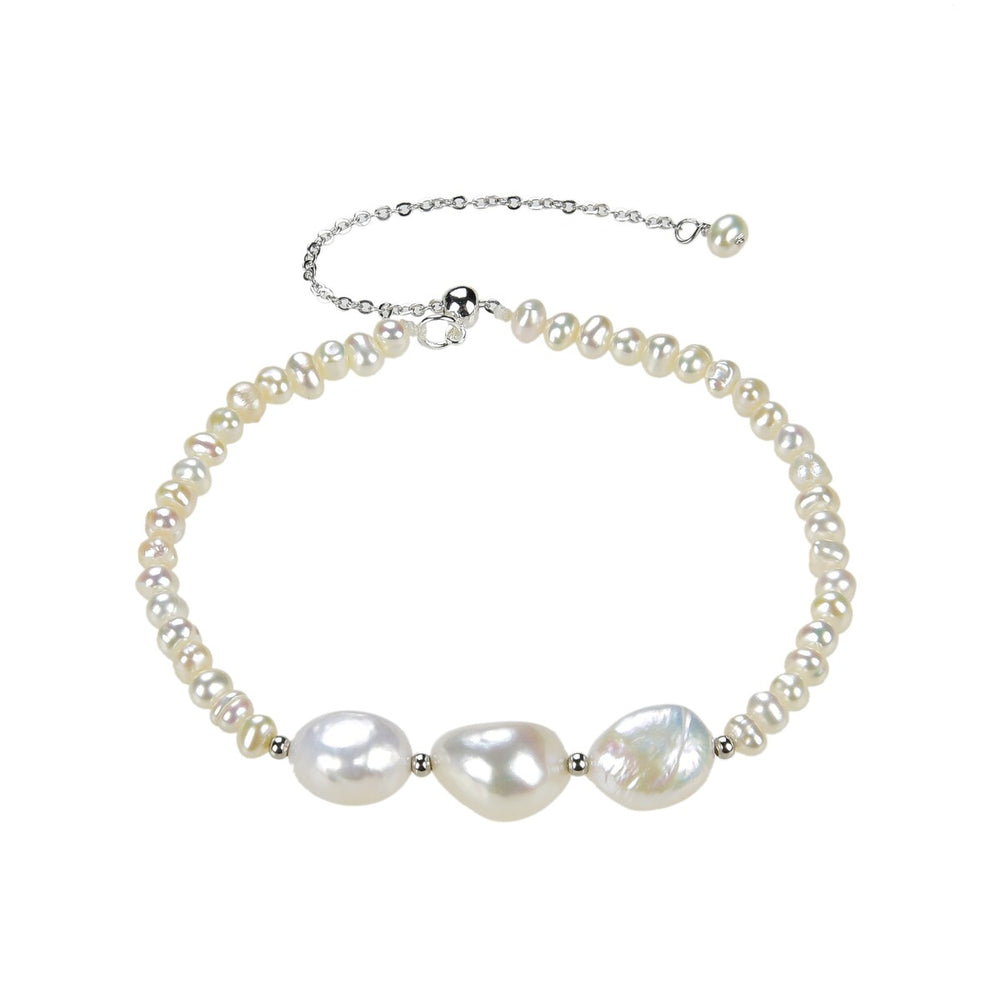 Sterling Silver with Pearl Beaded Bracelet