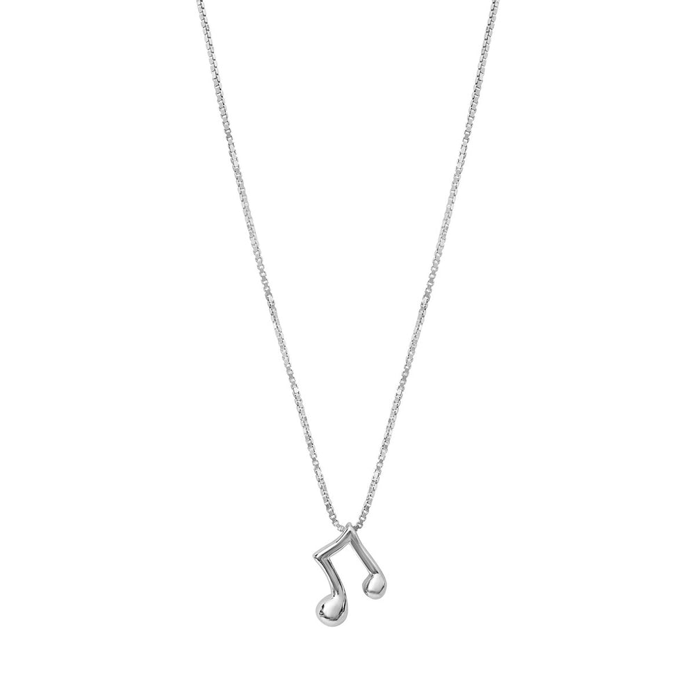 Sterling Siver Music Note Pendant Necklace