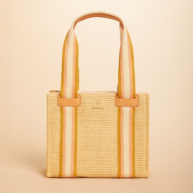 Straw Charlie Zip Tote