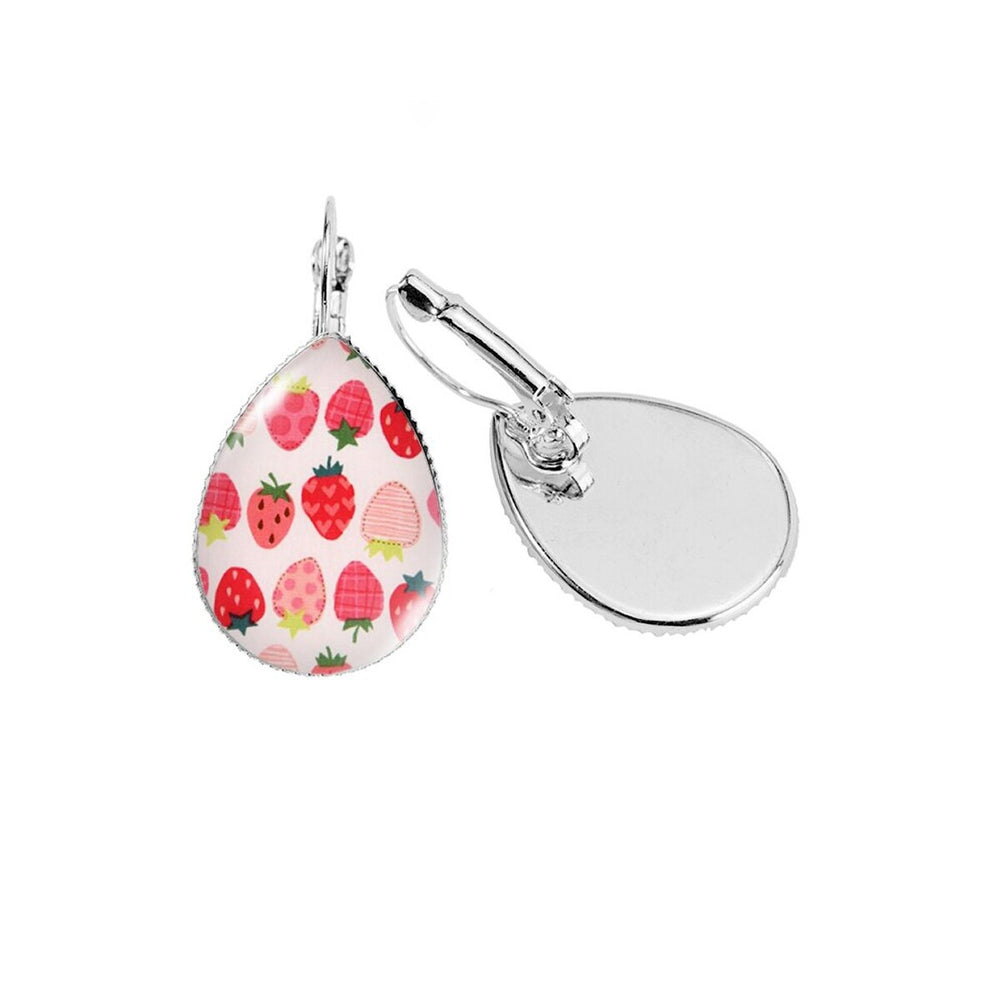 Strawberries Teardrop Leverback Earrings