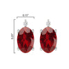 Stud Earrings in Sterling Silver 1.35Ct Natural Garnet and White Diamond for Gifts